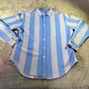 Noon Goons Blender Shirt  Medium Blue Stripe